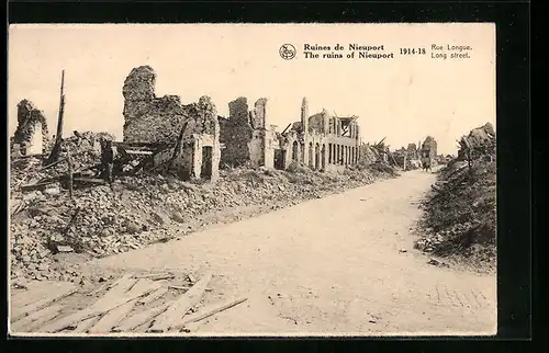 AK Nieuport, Ruines, Rue Longue