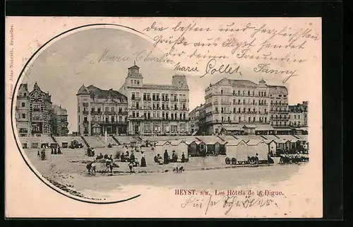 AK Heyst-sur-Mer, les Hotels de la Digue