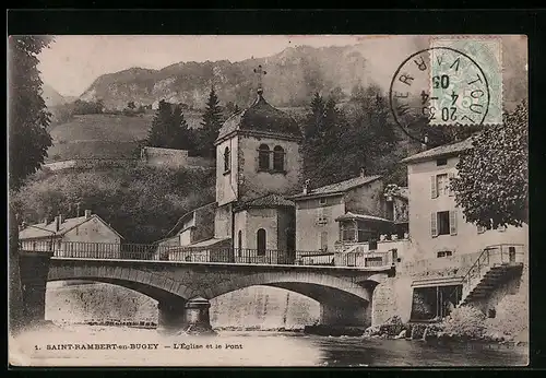 AK Saint-Rambert-en-Bugey, l'Église et le Pont