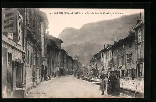AK Saint-Rambert-en-Bugey, la Grande Rue, le Canal et la Grenette