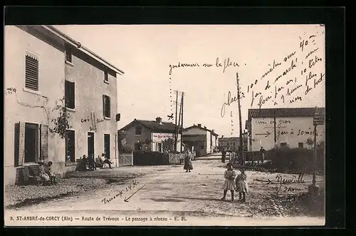 AK Saint-André-de-Corcy, Route de Trévoux, le passage à niveau