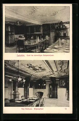 AK Iphofen, Innenansicht Saal im ehemaligen Gasthaus Balzwirthaus, Innenansicht Sitzungssaal im Rathaus