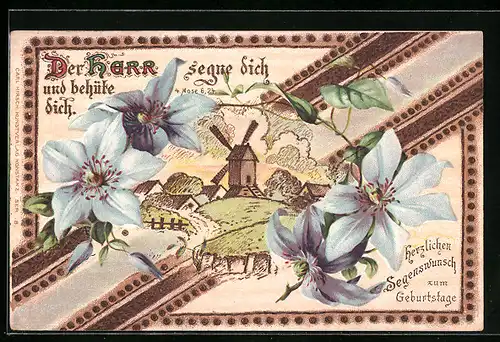 Holzbrand-Imitations-AK Der Herr segne dich und behüte dich., Religiöser Spruch 4. Mose 6,24.