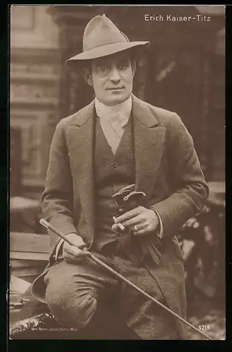 AK Schauspieler Erich Kaiser-Titz mit Monokel