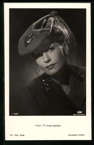 AK Schauspielerin Heli Finkenzeller mit Mütze
