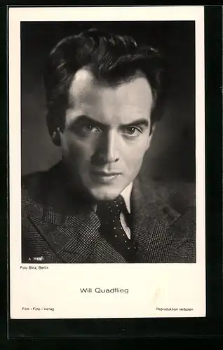 AK Schauspieler Will Quadflieg im Anzug mit Krawatte