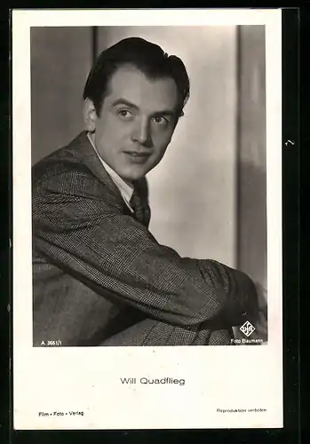 AK Schauspieler Will Quadflieg im Anzug