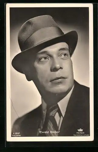 AK Schauspieler Ewald Balser mit Hut