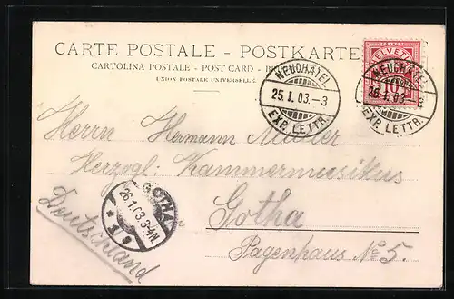 AK Neuchâtel-Serrières, Teilansicht mit Strassenpartie