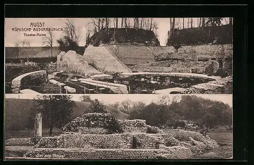AK Augst, Römische Ausgrabungen, Theater-Ruine, Der sog. Tempel