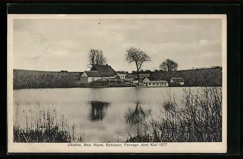 AK Kiel, Gasthaus Jlkathe Herm. Schnoor, vom Wasser gesehen