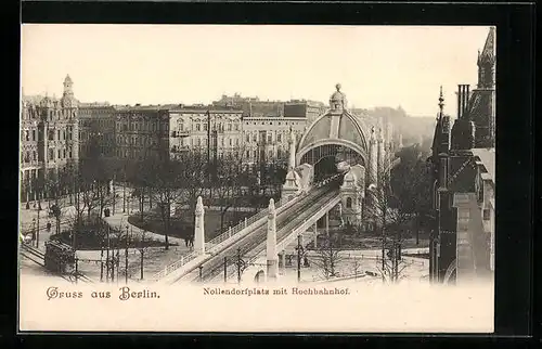 AK Berlin-Schöneberg, Nollendorfplatz mit Hochbahnhof