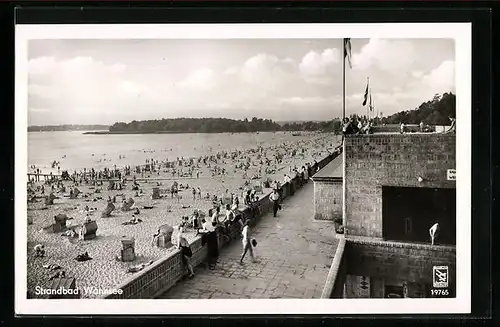 AK Berlin-Wannsee, Strandbad Wannsee mit Wasserblick