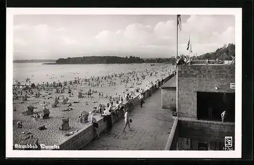 AK Berlin-Wannsee, Strandbad, von der Seite gesehen