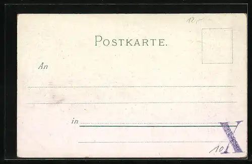 Lithographie Berlin-Tiergarten, Spaziergänger in der Siegesallee