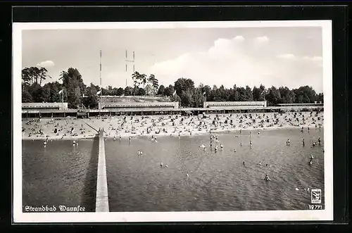 AK Berlin-Wannsee, Strandbad aus der Vogelschau