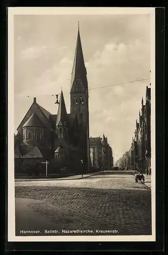 AK Hannover, Nazarethkirche Sallstrasse, Ecke Krausenstrasse