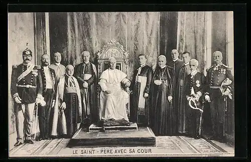 AK Le Saint, Père avec sa Cour, Papst Pius X.