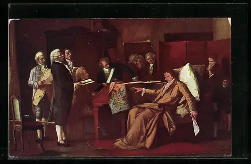 AK Mozart dirigiert als kranker Mann sein letztes Requiem, Gemälde