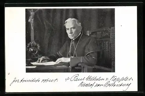 AK Paul Wilhelm von Keppler, Bischof von Rothenburg, an seinem Schreibtisch
