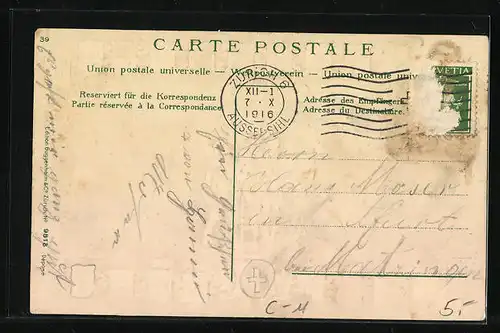 Präge-AK Schweiz, Rütlischwur mit Schweizer Wappen