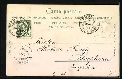 Präge-Lithographie Schweiz, Schweizer Wappen mit Ornament