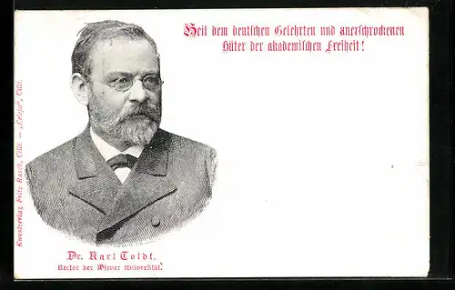 AK Dr, Karl Toldt, Rektor der Wiener Universität, Portrait