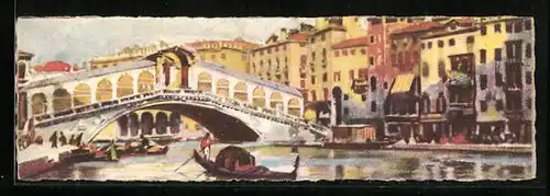 Mini-AK Venedig, Partie an der Rialto-Brücke