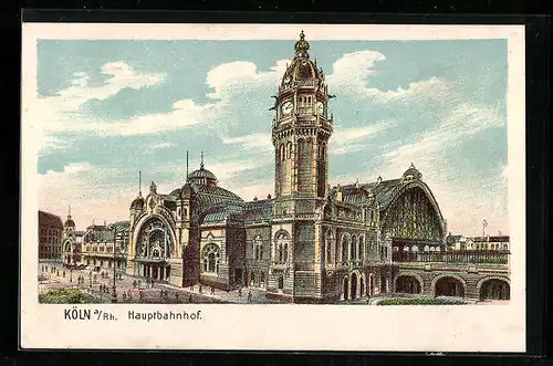 Lithographie Köln a. Rh., Hauptbahnhof