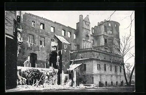 AK Stuttgart, Brand des Alten Schlosses 1931