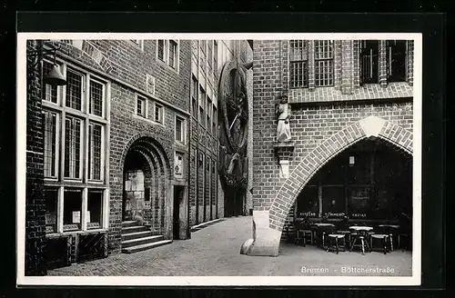 AK Bremen, Bremen-Amerika-Bank in der Böttcherstrasse