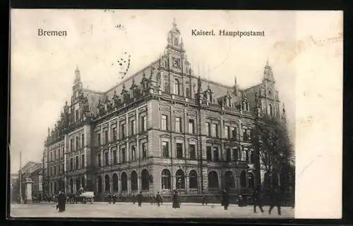 AK Bremen, Kaiserl. Hauptpostamt