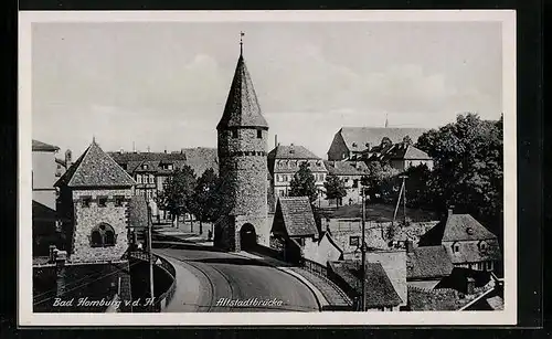 AK Bad Homburg v. d. H., Blick auf die Altstadtbrücke