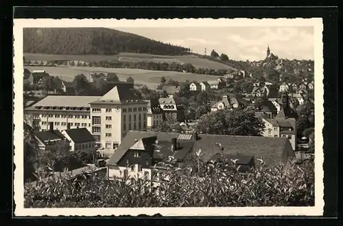 AK Oberschlema /Erzgebirge, Teilansicht mit Radiumbad