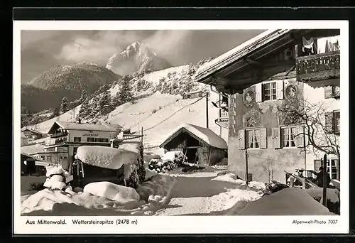 AK Mittenwald, Blick auf die Wettersteinspitze