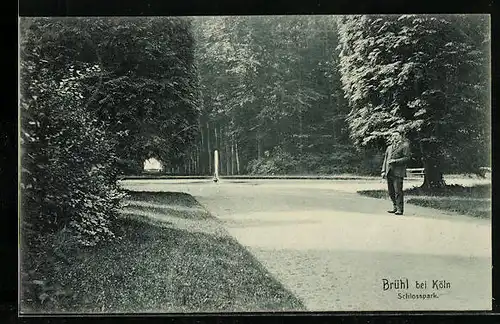 AK Brühl bei Köln, Mann im Schlosspark