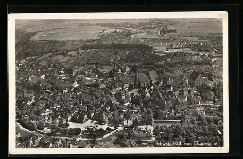 AK Schwäb. Hall, Ortsansicht vom Flugzeug aus
