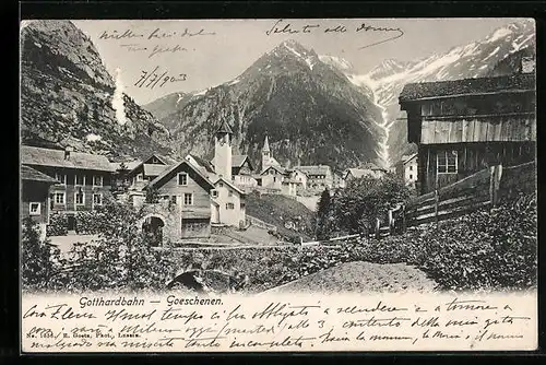 AK Goeschenen /Gotthardbahn, Panorama
