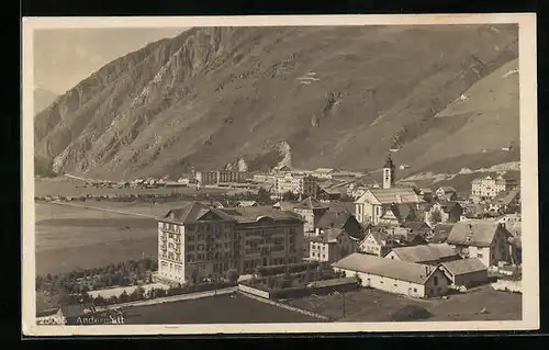 AK Andermatt, Teilansicht mit Kirche