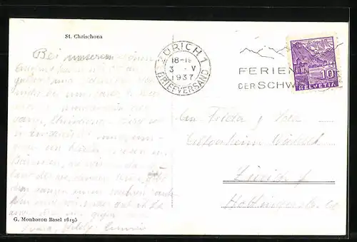 AK St. Chrischona, Ortspartie, Panorama