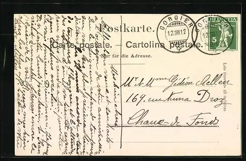 AK Chez-le-Bart, Ortspartie mit Strasse