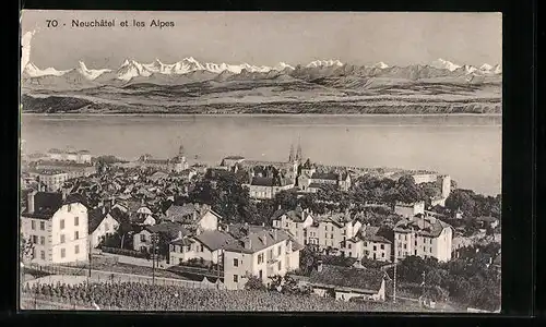 AK Neuchatel, Neuchatel et les Alpes