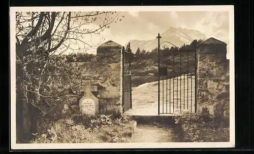 AK Maloja, Eingang zum Friedhof