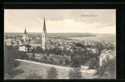AK Rorschach, Teilansicht mit Kirche