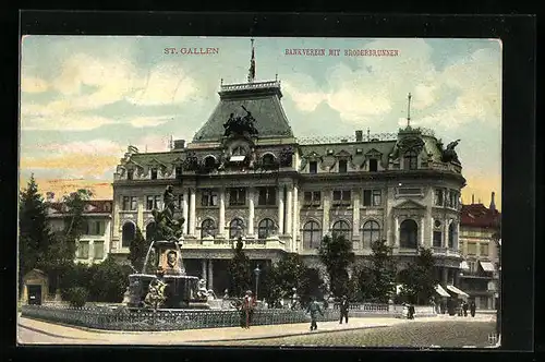 AK St. Gallen, Bankverein mit Broderbrunnen