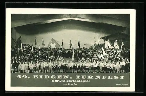 AK Luzern, 59. Eidgenössisches Turnfest 1928, Schweizerfestspiel