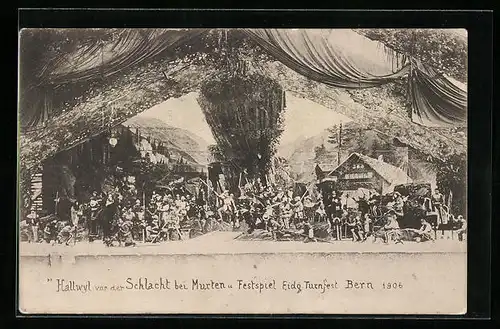 AK Bern, Eidgenössisches Turnfest 1906, Festspiel Hallwil vor der Schlacht bei Murten