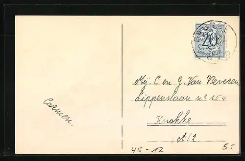 AK Kinder beim Schlittenfahren, Neujahrsgruss