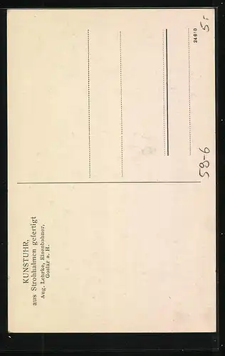 AK Goslar a. H., Kunstuhr aus Strohhalmen gefertigt, August Lehrke, Eisenbahner