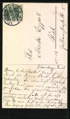 Foto-AK Junge Frau mit Schlitten in der Kurve